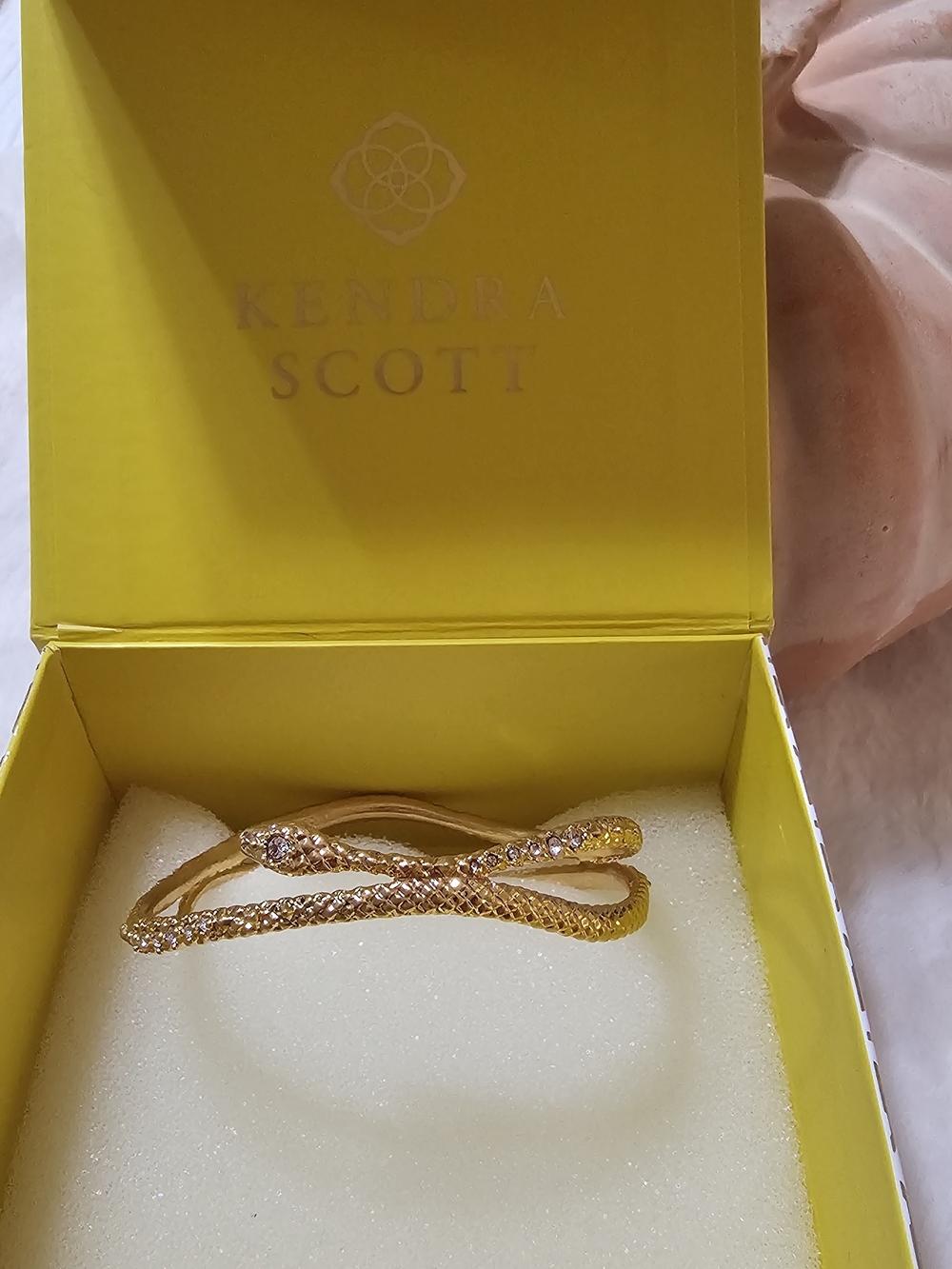 Kendra Scott Gold Crystal Snake Cuff Bracelet